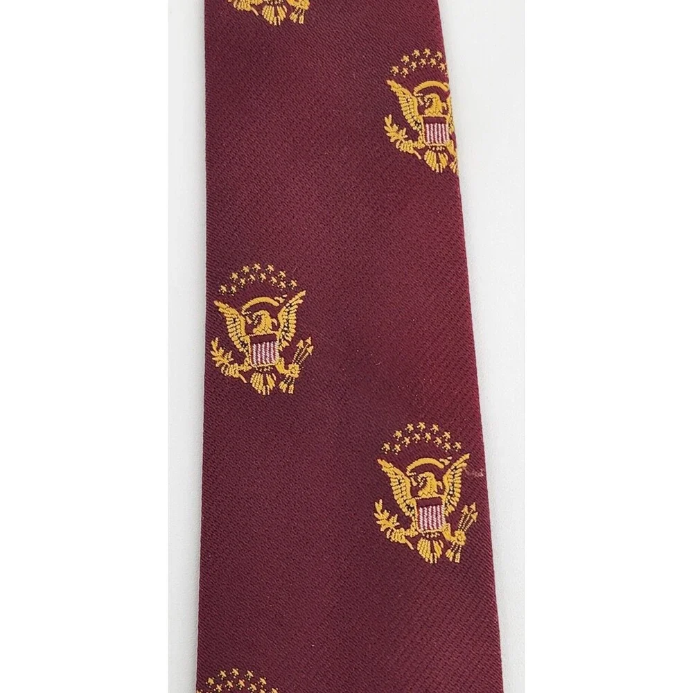 Martha Weems Ltd ~ Presidential Seal ~ Maroon and Gold necktie